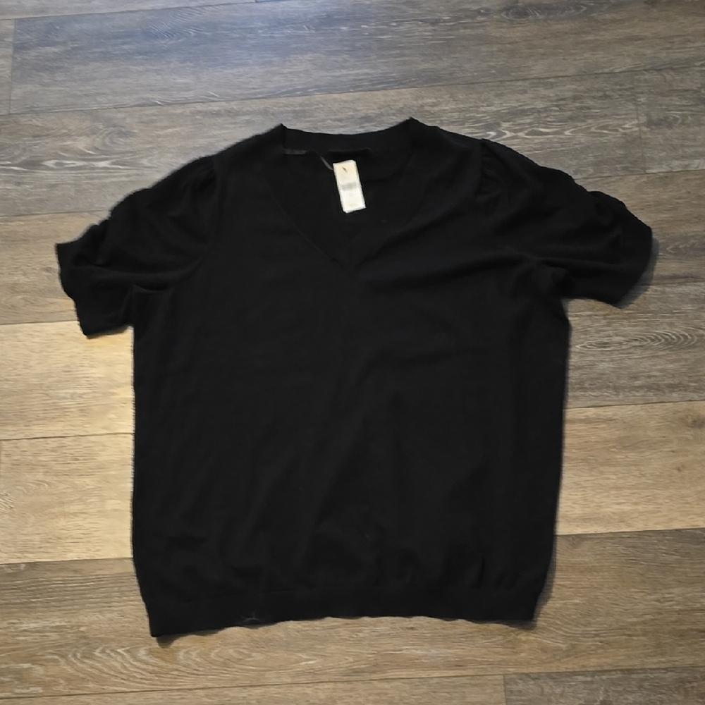 Lane Bryant Women's 22/24 Black Short Sleeve Shirt New w/ Tags!